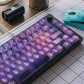 Starry Fire 104+15 Fog Transparent PC Pad Printing ai3D Keycaps Set Cherry Profile for Mechanical Keyboard